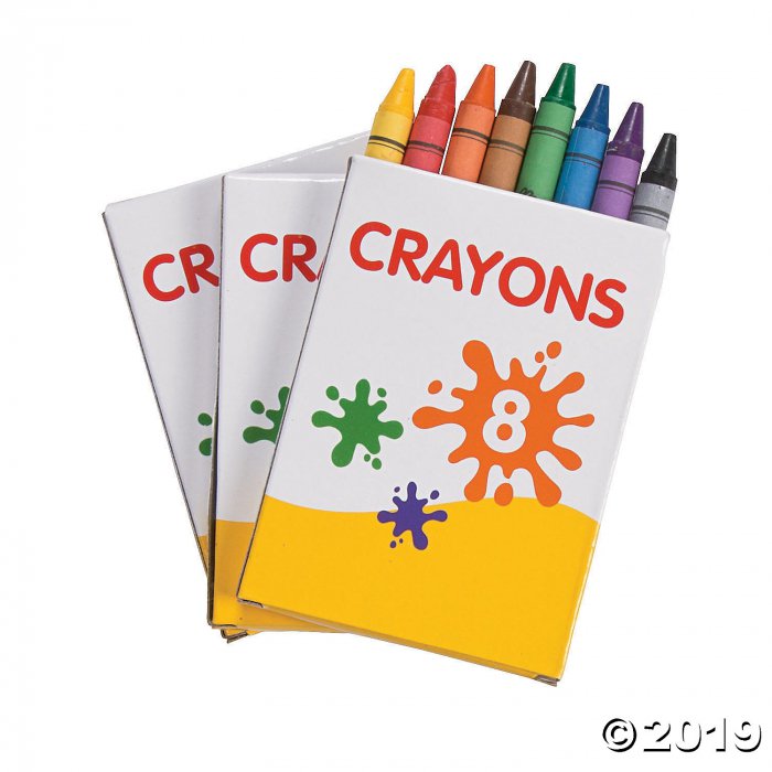 8-Color Crayons - 12 Boxes (Per Dozen)