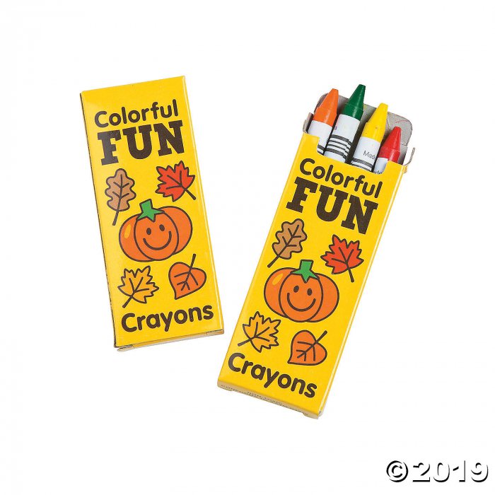 Bulk 48 Boxes Halloween Crayons - 4 Colors per box