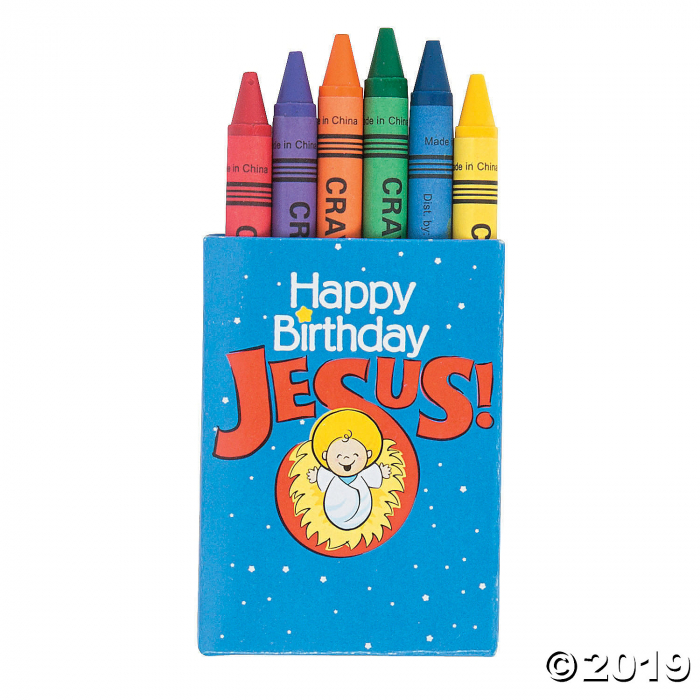 6-Color Happy Birthday Jesus Crayons - 48 Boxes (48 Piece(s))