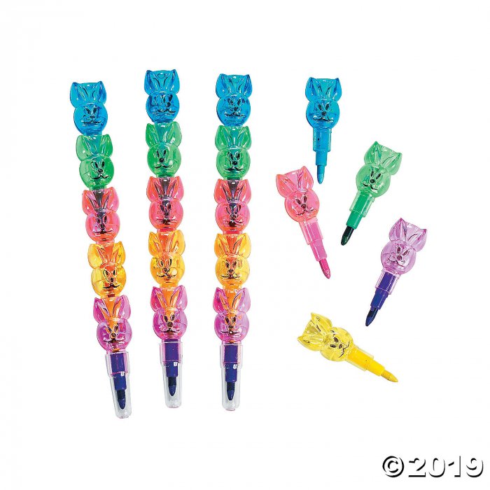 Easter Bunny Stacking Point Crayons (Per Dozen)