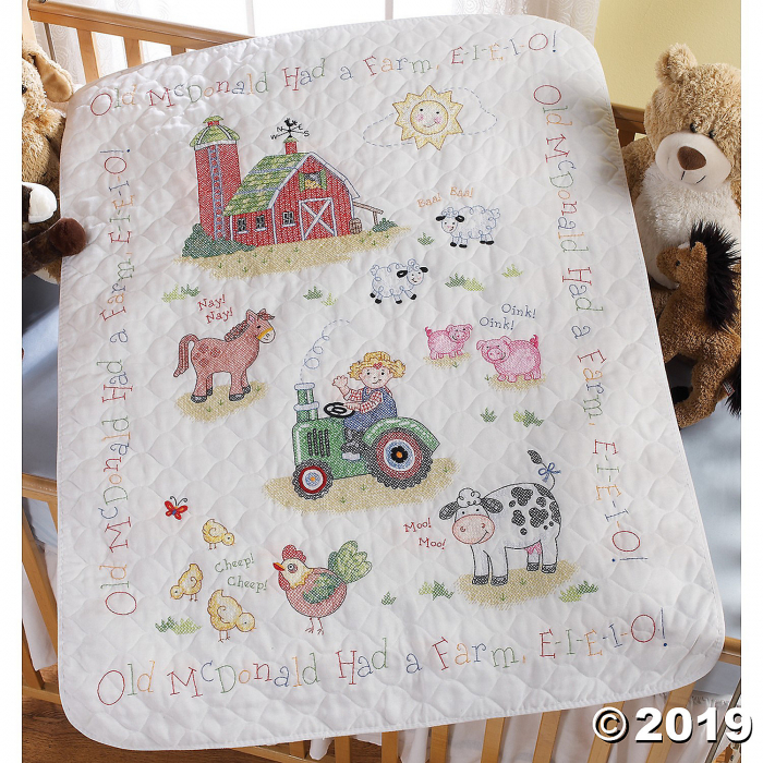 Bucilla-Baby Stamped Cross Stitch Kit - On The Farm (1 Set(s))