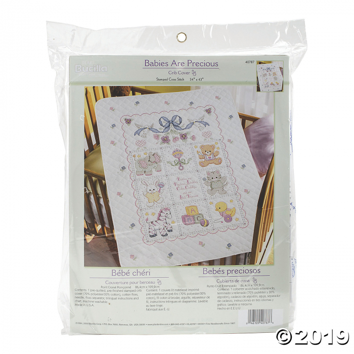 Bucilla-Baby Crib Cover Cross Stitch Kit - Babies Are Precious (1 Set(s))