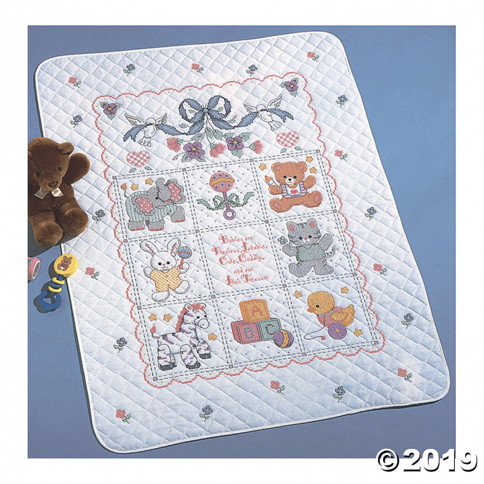 Bucilla-Baby Crib Cover Cross Stitch Kit - Babies Are Precious (1 Set(s))
