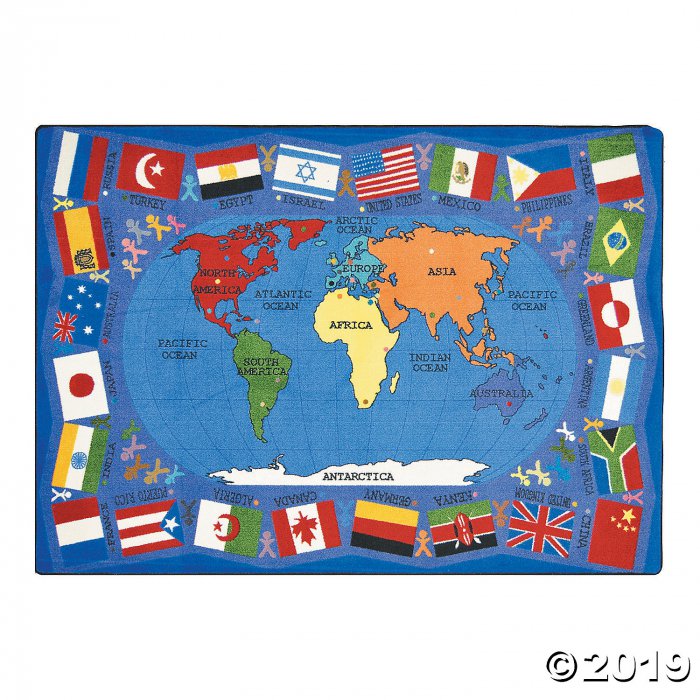 Flags Of The World© Classroom Rug - 5 ft. 4 x 7 ft. 8" (1 Piece(s))