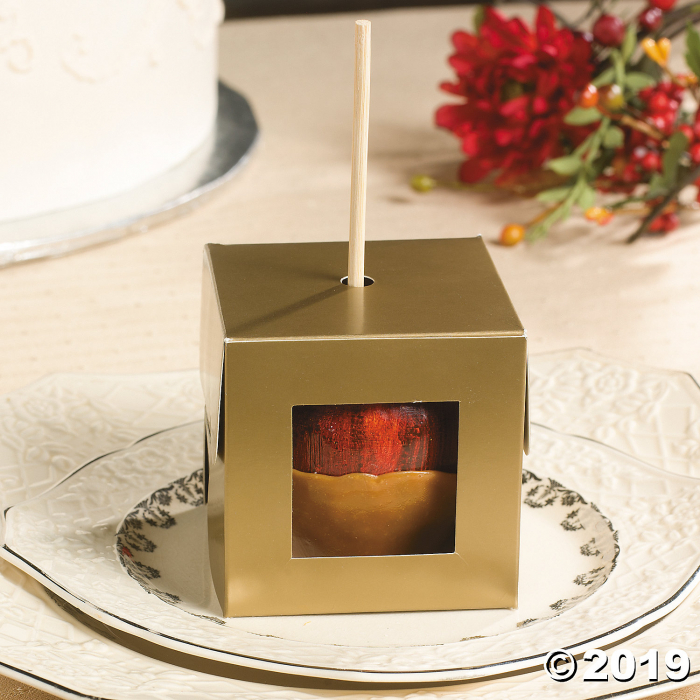 Gold Caramel Apple Boxes (Per Dozen)