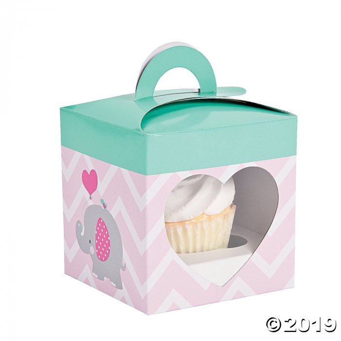 Pink Elephant Cupcake Boxes (Per Dozen)