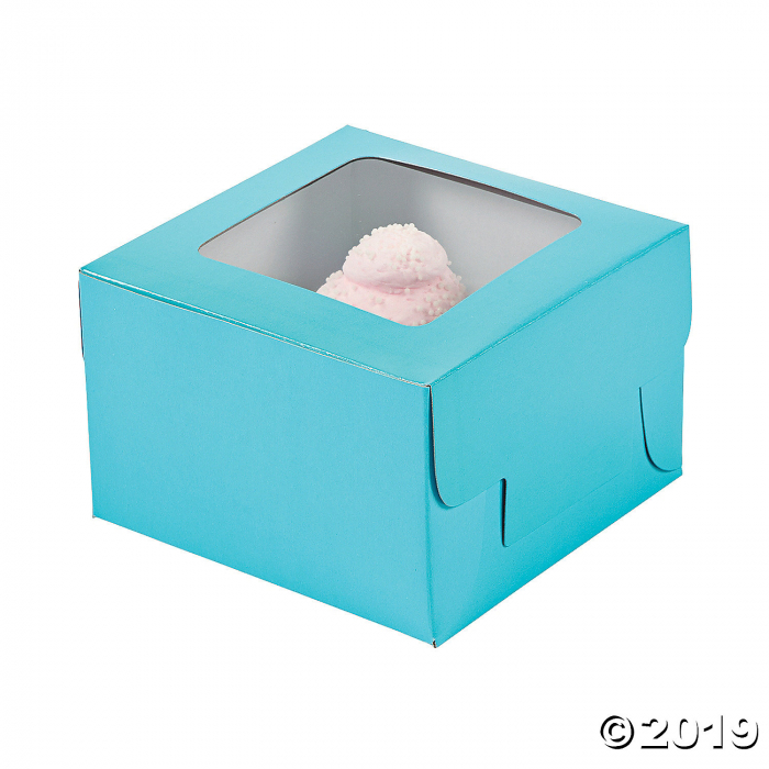 Light Blue Cupcake Boxes (Per Dozen)