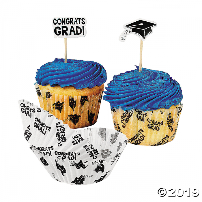 Graduation Cupcake Liners with Picks (100 Piece(s))