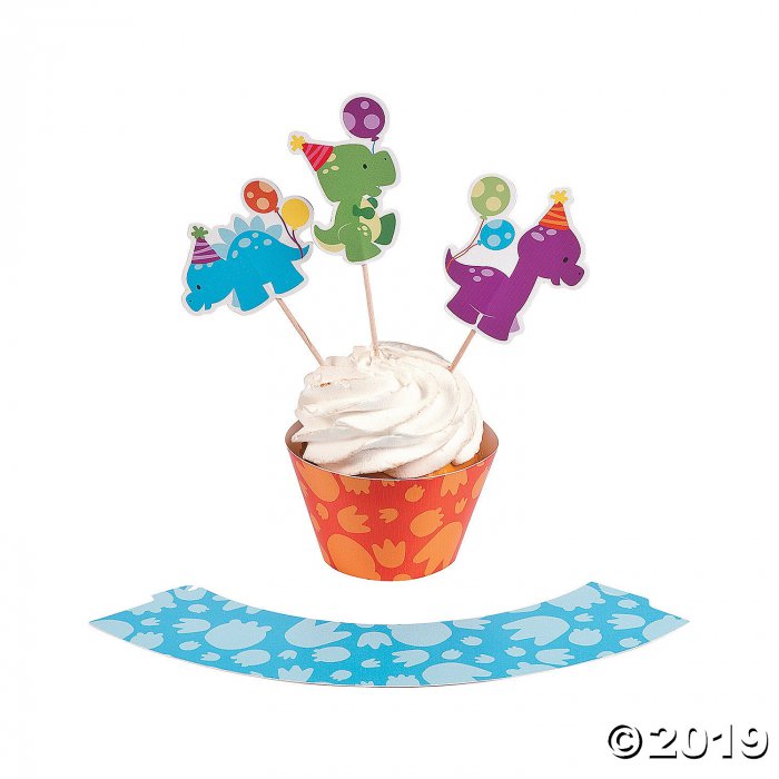 Little Dino Cupcake Wrappers with Picks (100 Piece(s))