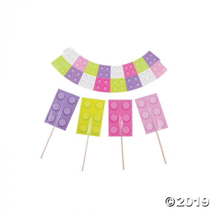 Girl Brick Party Cupcake Wrappers with Picks (100 Piece(s))