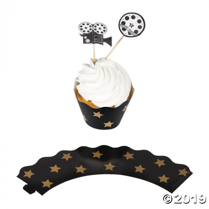 Movie Night Cupcake Wrappers with Picks (1 Set(s))