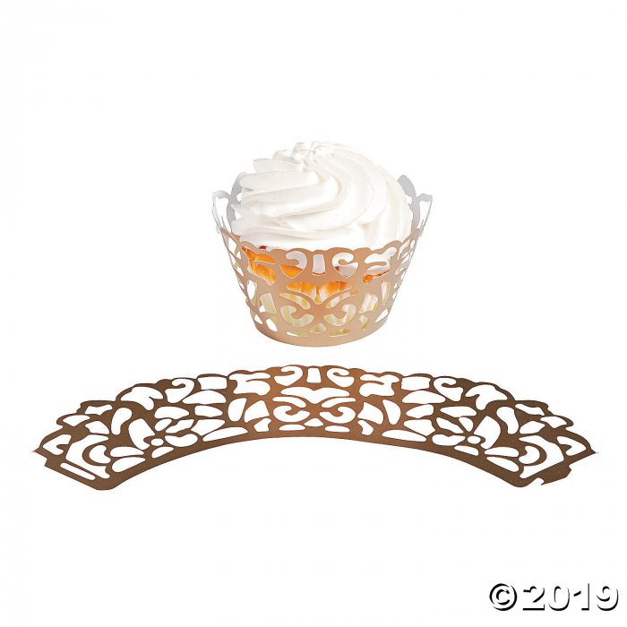 Gold Laser-Cut Cupcake Wrappers (24 Piece(s))