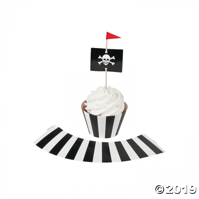 Pirate Party Cupcake Wrappers with Picks (100 Piece(s))