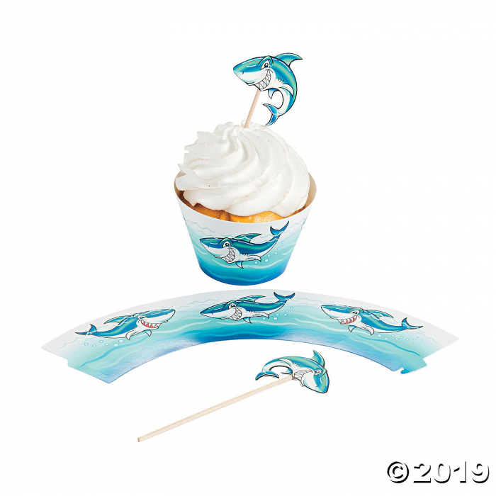Jawsome Shark Cupcake Wrappers with Picks (100 Piece(s))