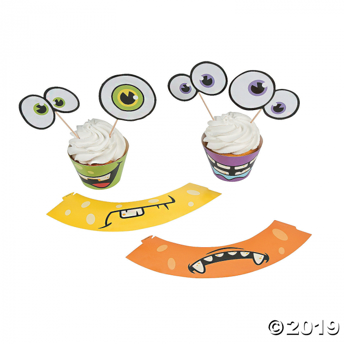 Monster Cupcake Wrappers With Picks (100 Piece(s))