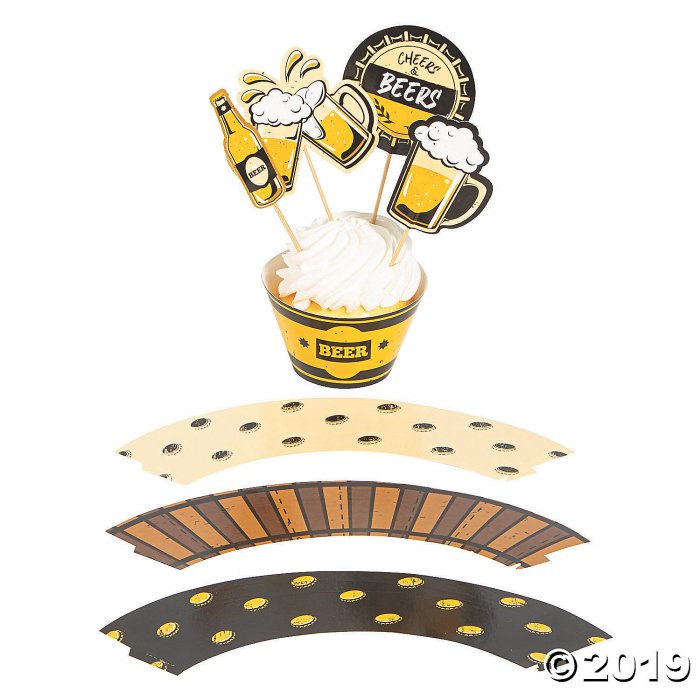 Beer Cupcake Wrappers with Picks (100 Piece(s))