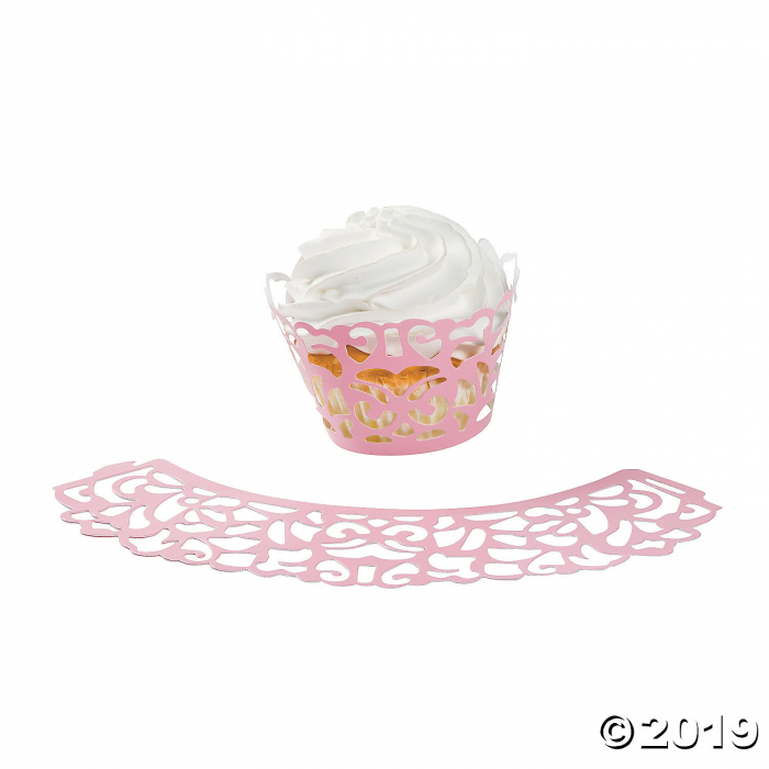 Pink Laser-Cut Cupcake Wrappers (24 Piece(s)) Pink Laser-Cut Cupcake Wrappers (24 Piece(s))
