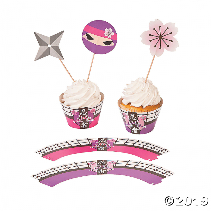 Pink Ninja Cupcake Wrappers with Picks (100 Piece(s)) Pink Ninja Cupcake Wrappers with Picks (100 Piece(s))