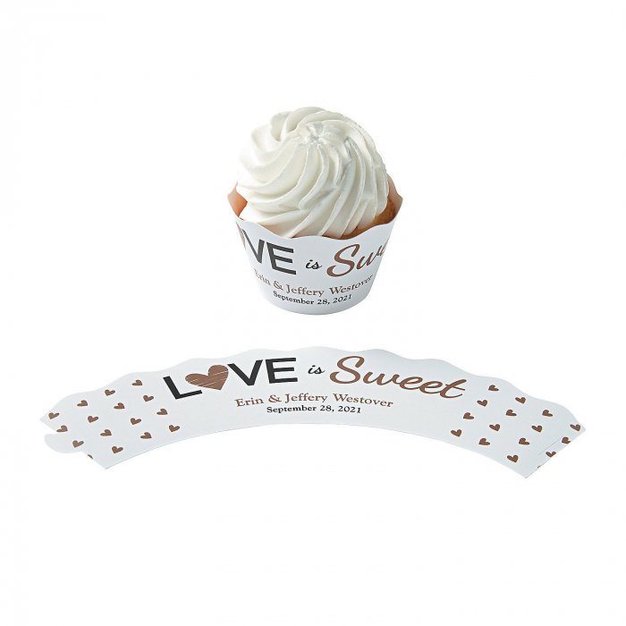 Personalized Love is Sweet Cupcake Wrappers (24 Piece(s))