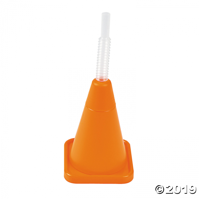 Construction Cone Molded Cups with Straws (8 Piece(s)) Construction Cone Molded Cups with Straws (8 Piece(s))