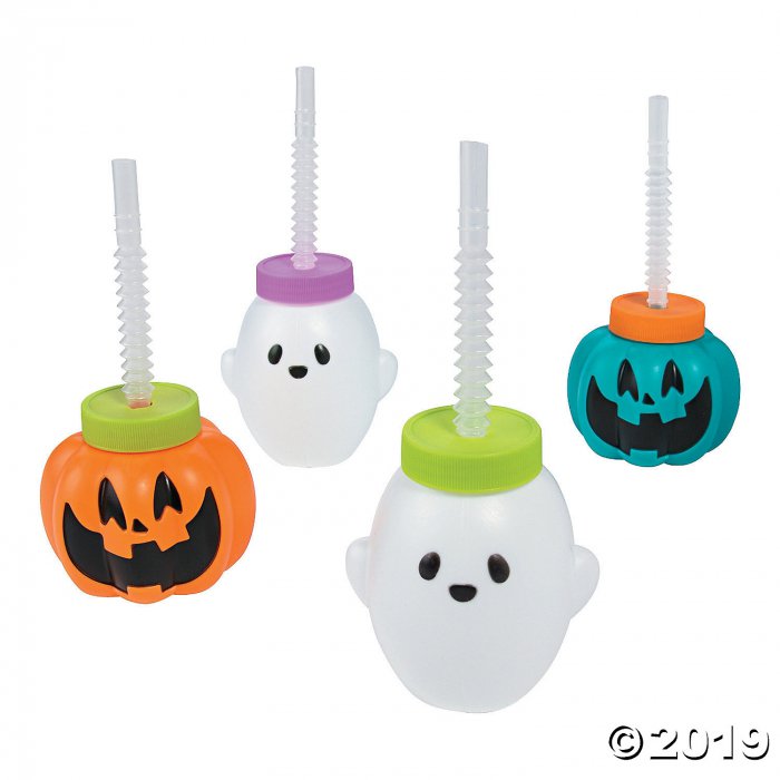 Goofy Ghouls Cups with Straws (8 Piece(s))