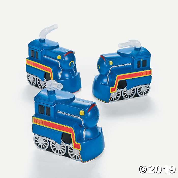 Train Engine-Shaped Cups with Straw (8 Piece(s))