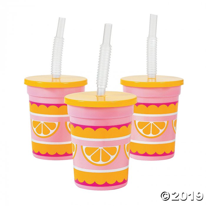 Lemonade Party Cups with Straws (8 Piece(s))