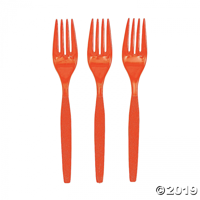 Orange Plastic Forks (50 Piece(s))