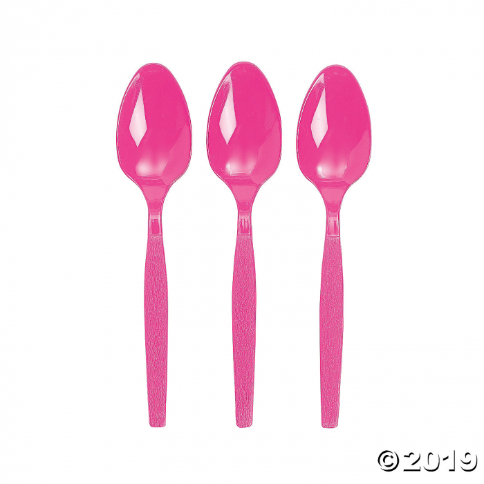 Hot Pink Plastic Spoons (50 Piece(s))