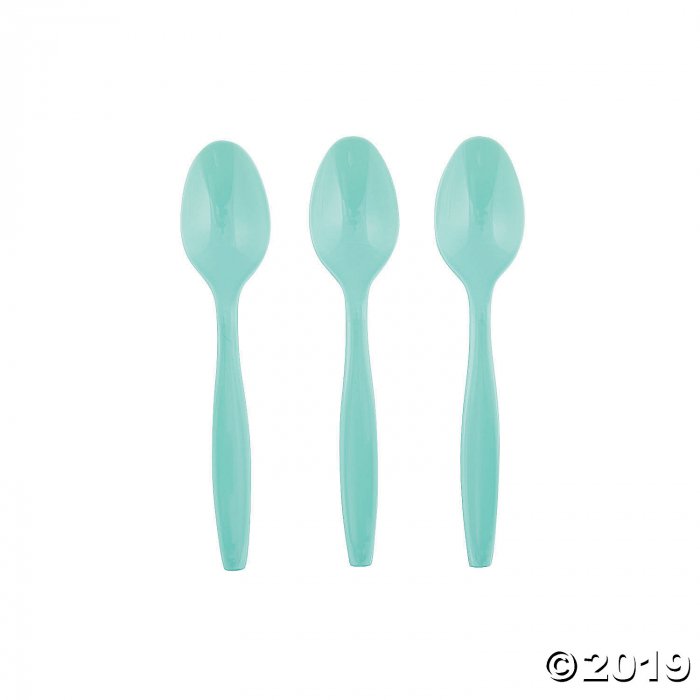 Fresh Mint Green Plastic Spoons (24 Piece(s))