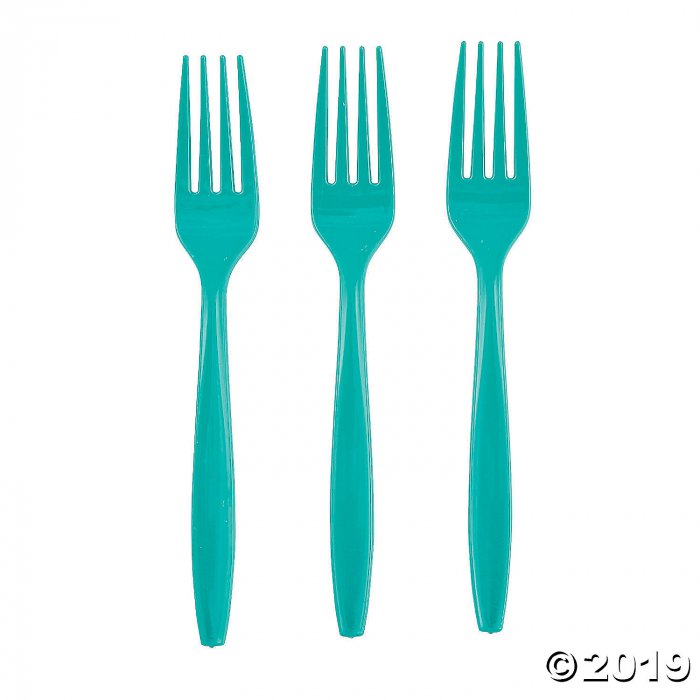 Teal Lagoon Plastic Forks (24 Piece(s))