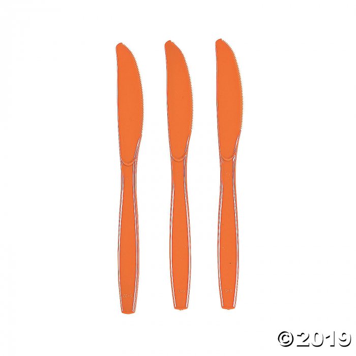 Pumpkin Spice Orange Plastic Knives (24 Piece(s))