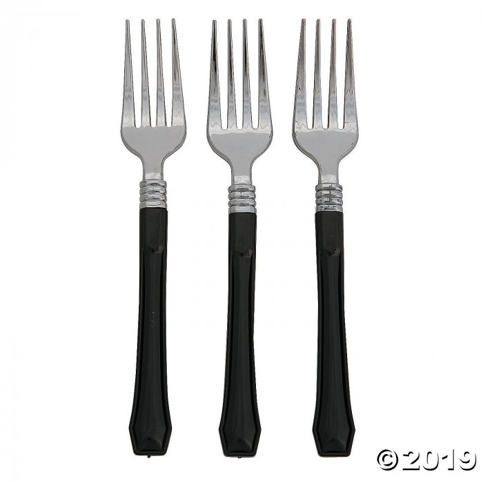 Black Premium Plastic Forks (20 Piece(s))