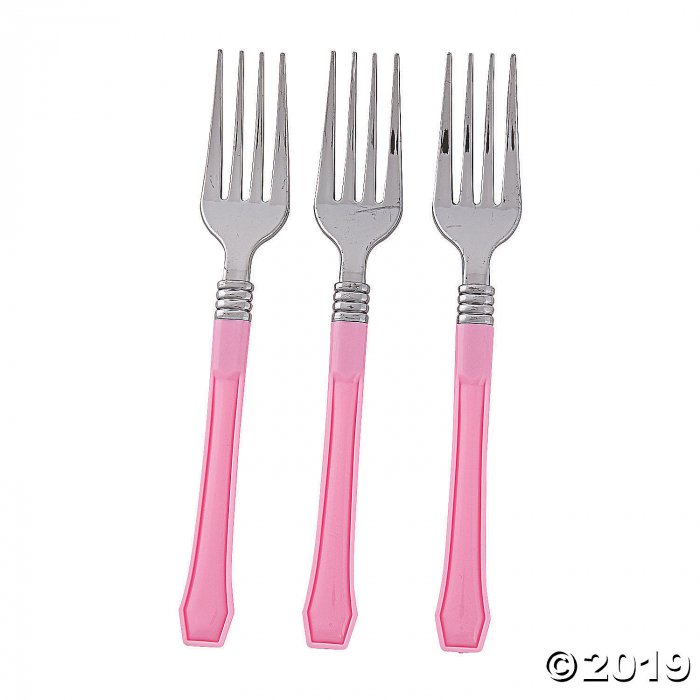 Light Pink Premium Plastic Forks (20 Piece(s))