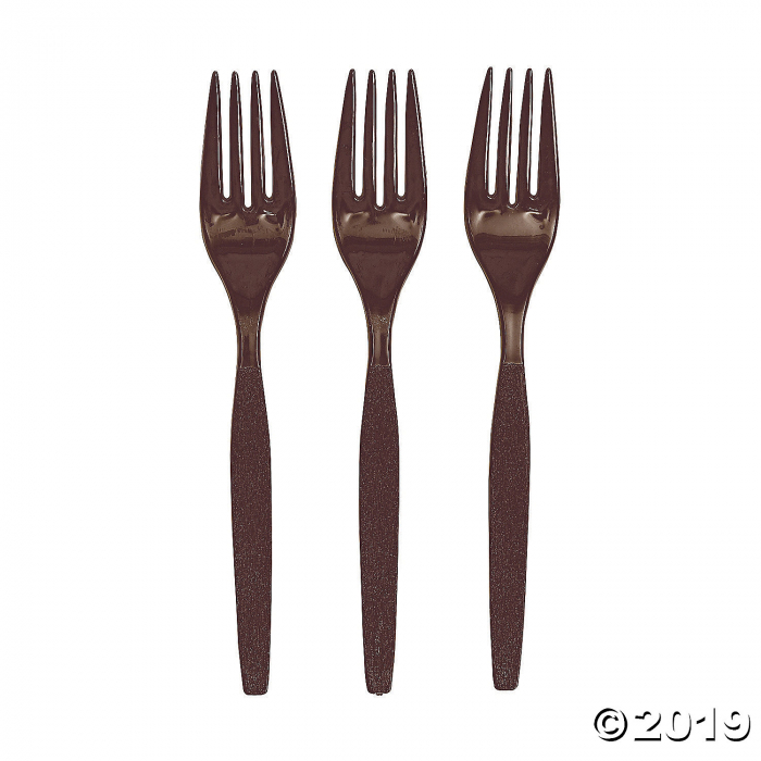 Chocolate Brown Plastic Forks (50 Piece(s))