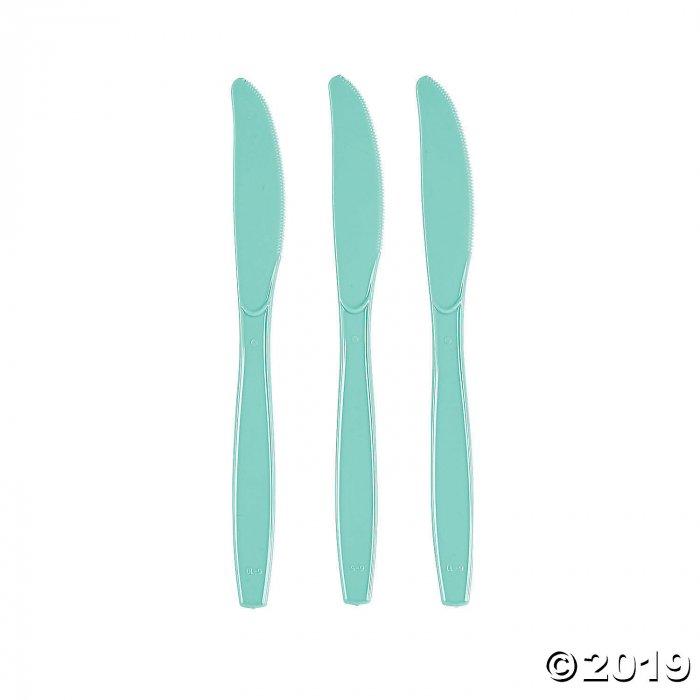 Fresh Mint Green Plastic Knives (24 Piece(s))