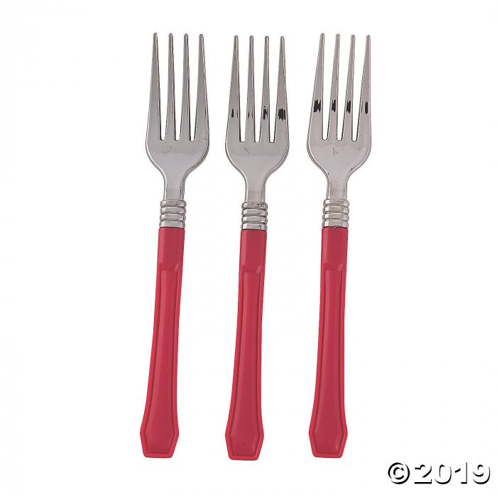 Red Premium Plastic Forks (20 Piece(s))