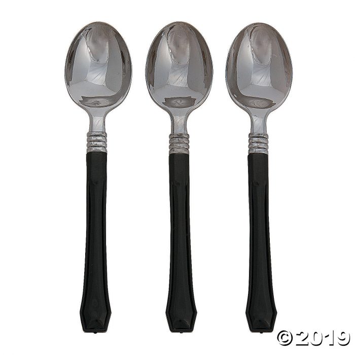 Black Premium Plastic Spoons (20 Piece(s))