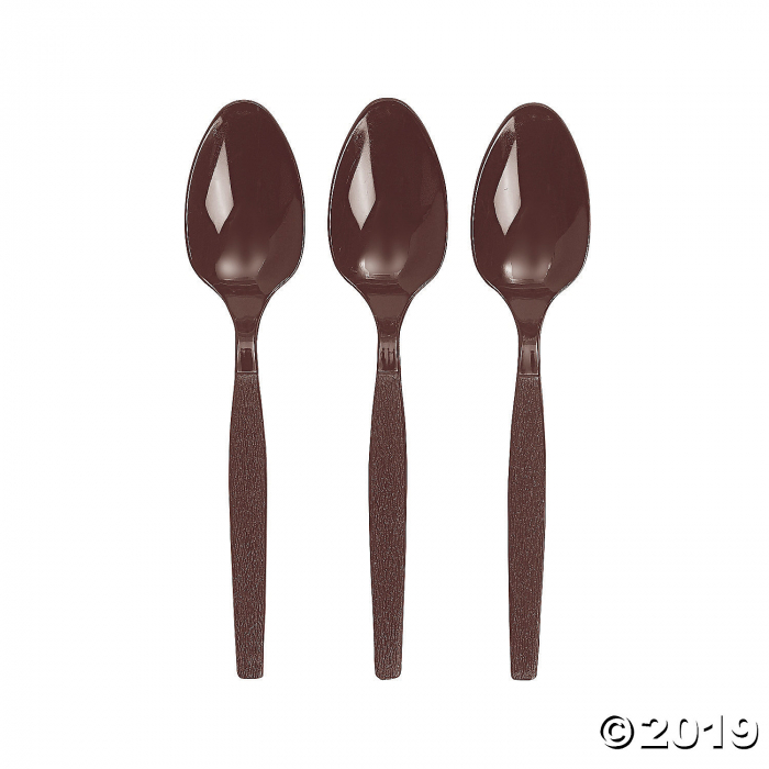 Chocolate Brown Plastic Spoons (50 Piece(s))