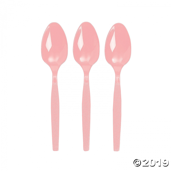 Light Pink Plastic Spoons (50 Piece(s))