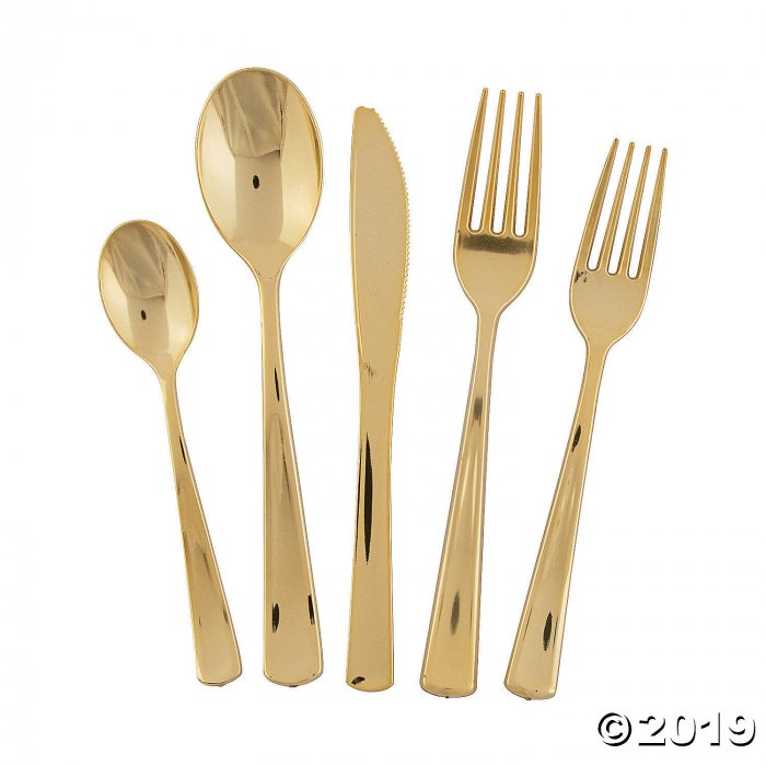 Premium Plastic Gold Cutlery Set (40 Piece(s))