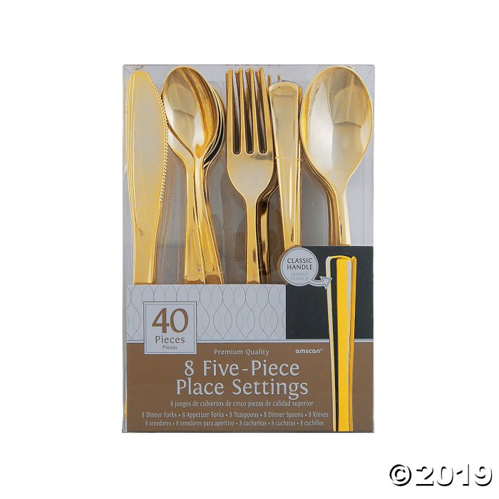 Premium Plastic Gold Cutlery Set (40 Piece(s))