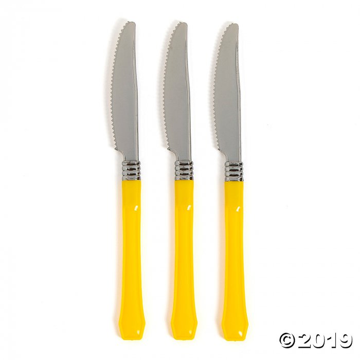 Yellow Premium Plastic Knives (20 Piece(s))