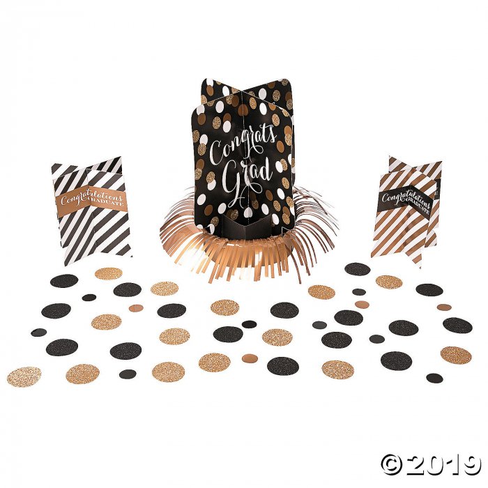 Black & Gold Graduation Table Decorating Kit (1 Set(s))