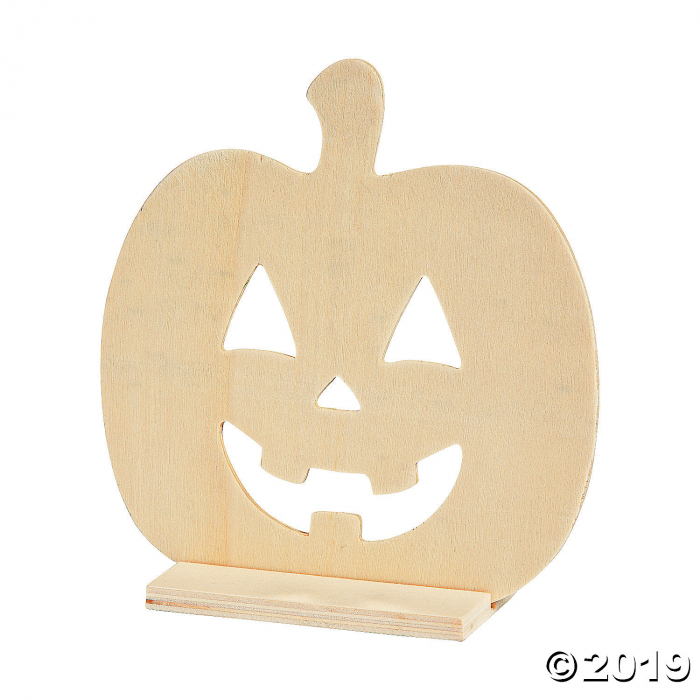 DIY Unfinished Wood Jack-O'-Lantern Stand-Ups (Per Dozen)