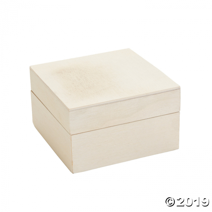 DIY Unfinished Wood Trinket Boxes (Per Dozen)