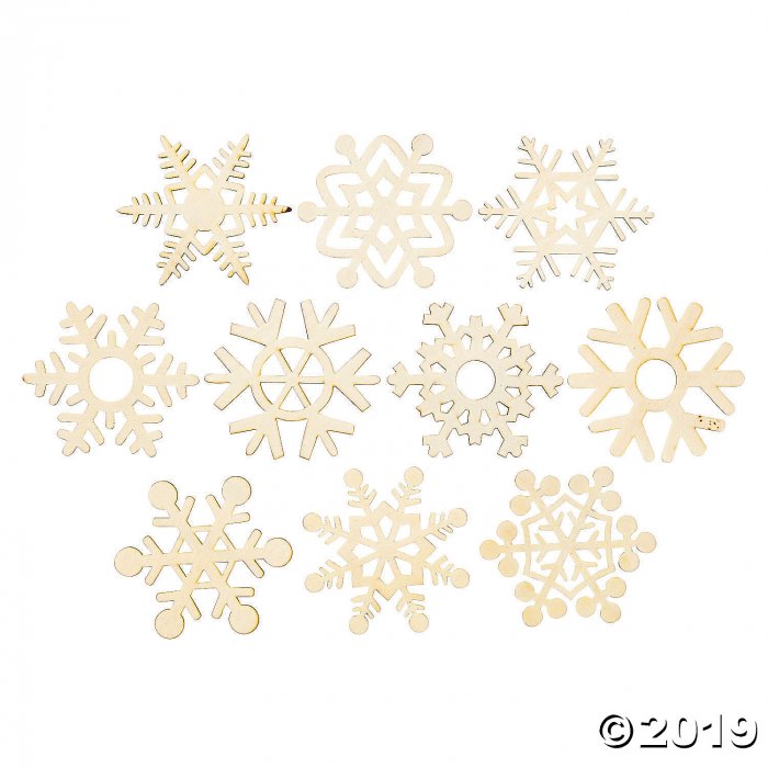 DIY Unfinished Wood Snowflakes (Per Dozen)