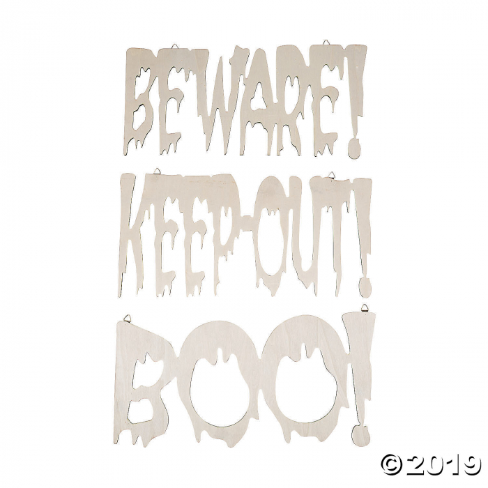 DIY Unfinished Wood Halloween Words (1 Set(s))