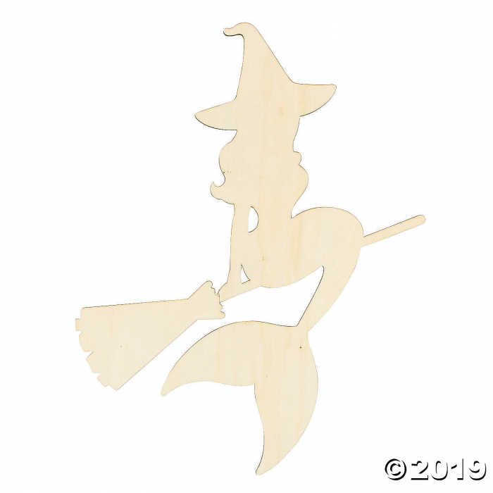 DIY Unfinished Wood Mermaid Witch Silhouette Cutout (1 Piece(s))