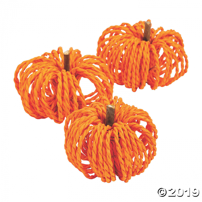 Paper Raffia Pumpkins (Per Dozen)